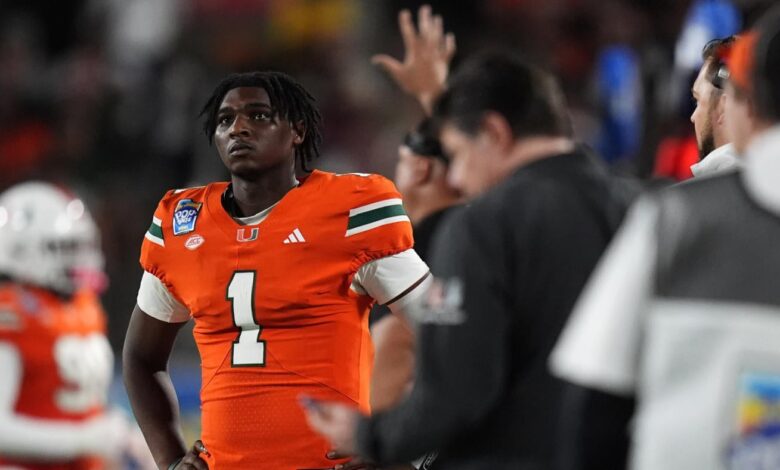 Cameron Ward’s halftime exit of bowl game was always Miami’s plan –