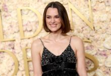 Keira Knightley Debuts a Razored Bob at the 2025 Golden Globes