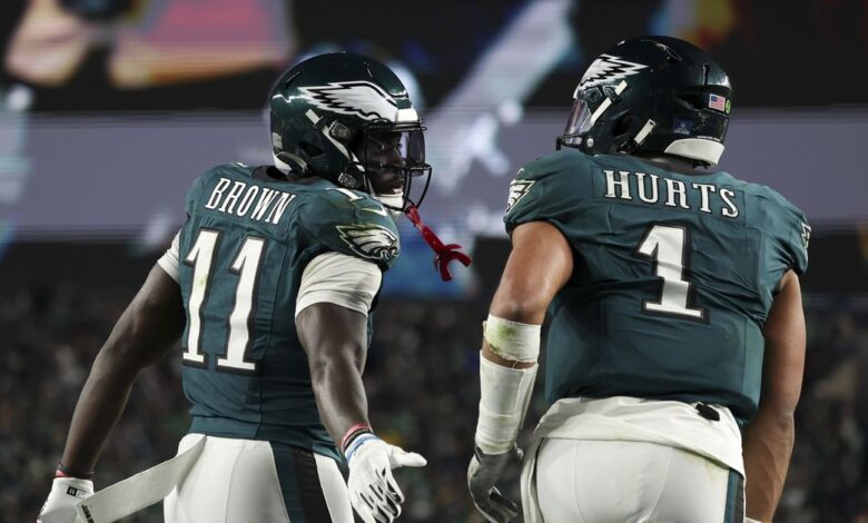 Eagles Injury Report: Jalen Hurts upgraded, A.J. Brown expected to play despite missing practice