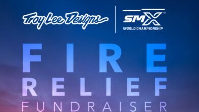 Troy Lee Designs x Feld Fire Relief Fundraiser: Bid on Signed Helmets from Tomac, Anderson, and More