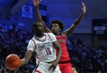 No. 19 UConn gives away double-digit lead in 68-62 loss to No. 12 St. John’s