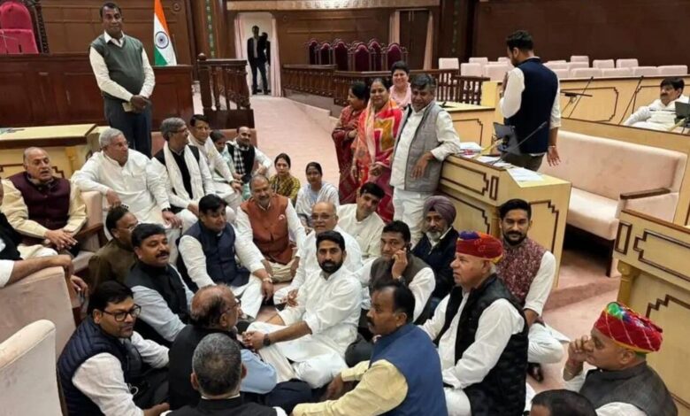 Rajasthan: 6 Congress MLAs suspended, to spend night in assembly after ruckus over minister’s ‘dadi’ Indira Gandhi jibe