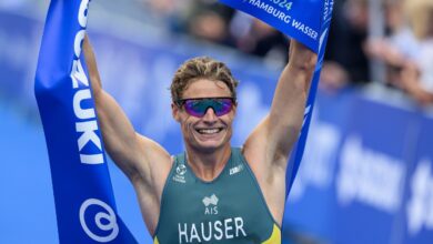 Aussie triathlon star Matt Hauser and IRONMAN 70.3 World Champ head Geelong start list