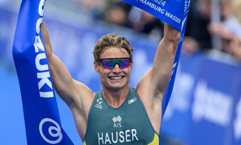 Aussie triathlon star Matt Hauser and IRONMAN 70.3 World Champ head Geelong start list