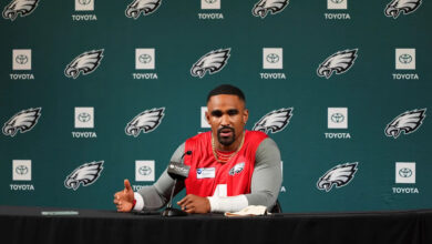 Jalen Hurts declines to go into detail on missing Eagles Super Bowl celebration at White House: 'I wasn't available'