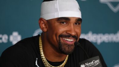 Jalen Hurts said it was surreal to see the Super Bowl ring, but that moment is behind him