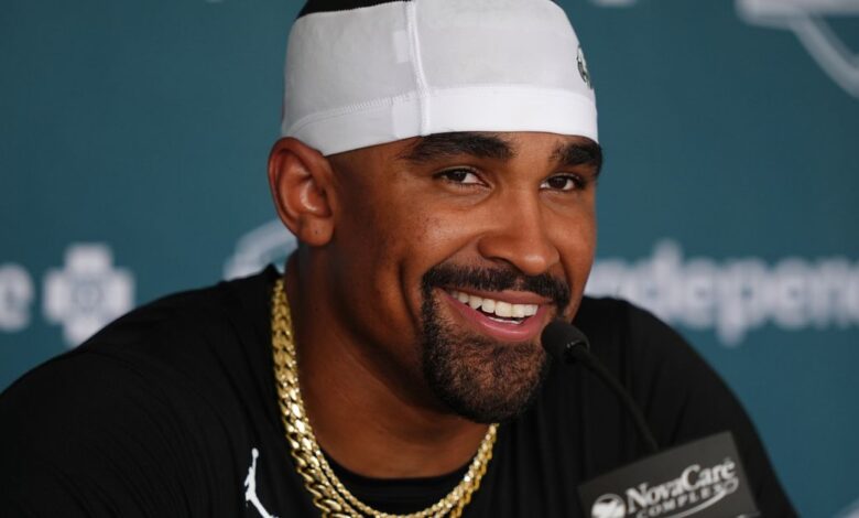 Jalen Hurts said it was surreal to see the Super Bowl ring, but that moment is behind him