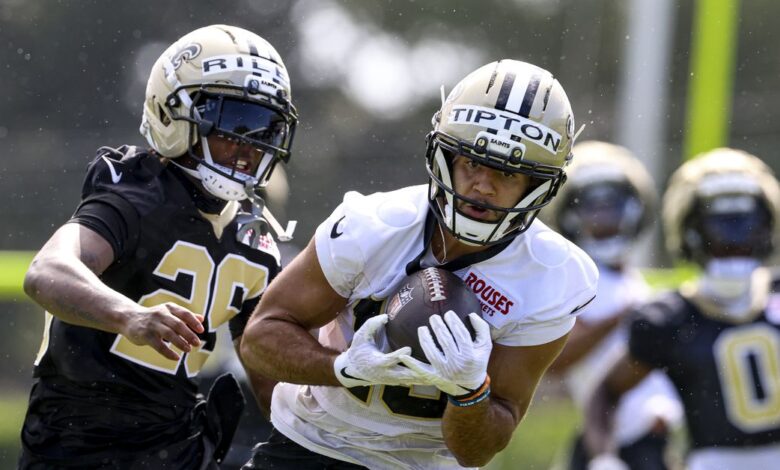 Saints WR Mason Tipton shines on Day 3 of training camp