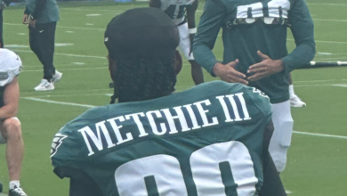 Eagles Training Camp Practice Notes: First look at John Metchie III