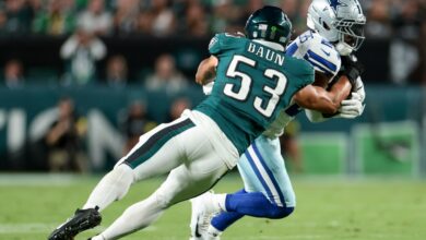 Cowboys issues flip from defense to offense in rain-delayed loss to defending champs