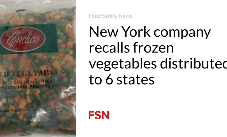 New York company recalls frozen vegetables distributed to 6 states