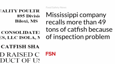 Mississippi company recalls more than 49 tons of catfish because of inspection problem