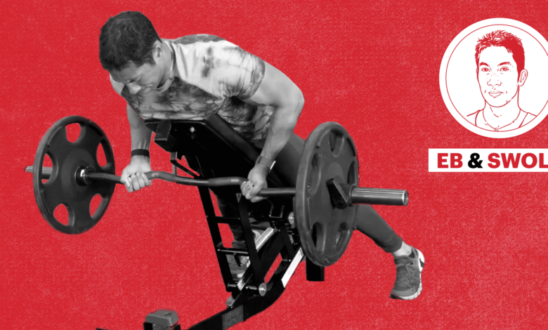 The EZ Bar Incline Row Lets You Lift Heavy in a Back-Safe Position